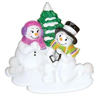 Engagement Snow Couple Ornament