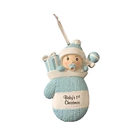Baby Boy in Mitt Ornament