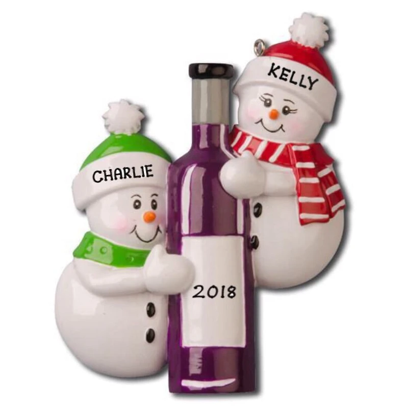 Wine Bottle Couple Ornament