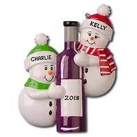 Wine Bottle Couple Ornament