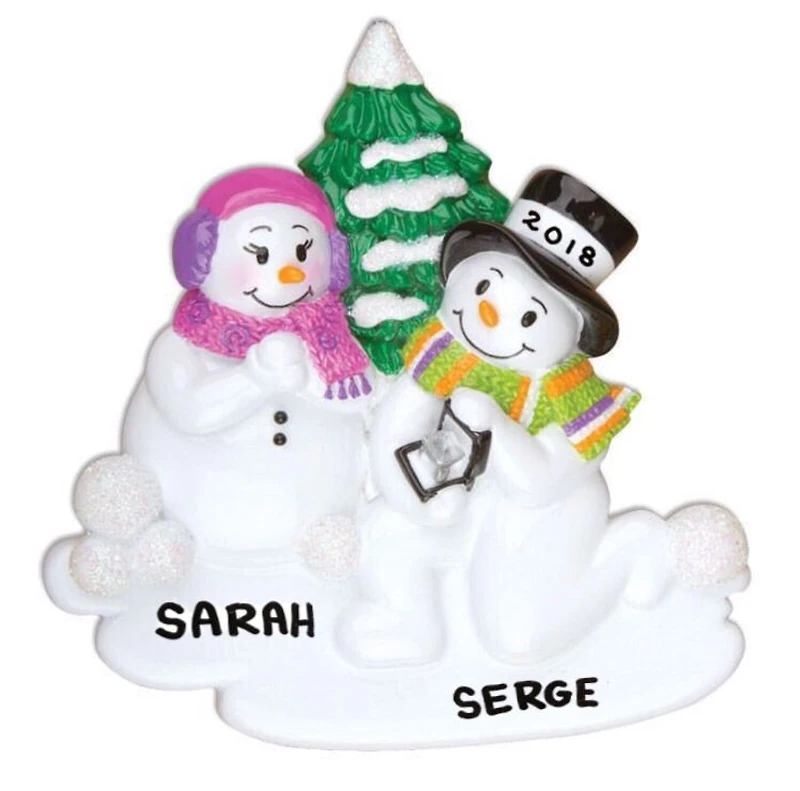 Engagement Snow Couple Ornament