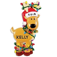 Deer Tangled In Lights Ornament