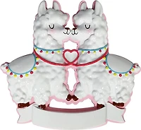 Llama Couple kissing Ornament