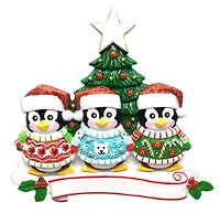 Christmas Sweater Penguin Family of 3 Ornament