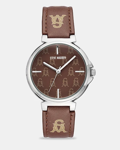 STACKED LOGO WATCH BROWN MULTI