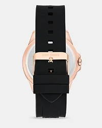 RUBBERIZED ENAMEL CASE WATCH ROSE GOLD MULTI
