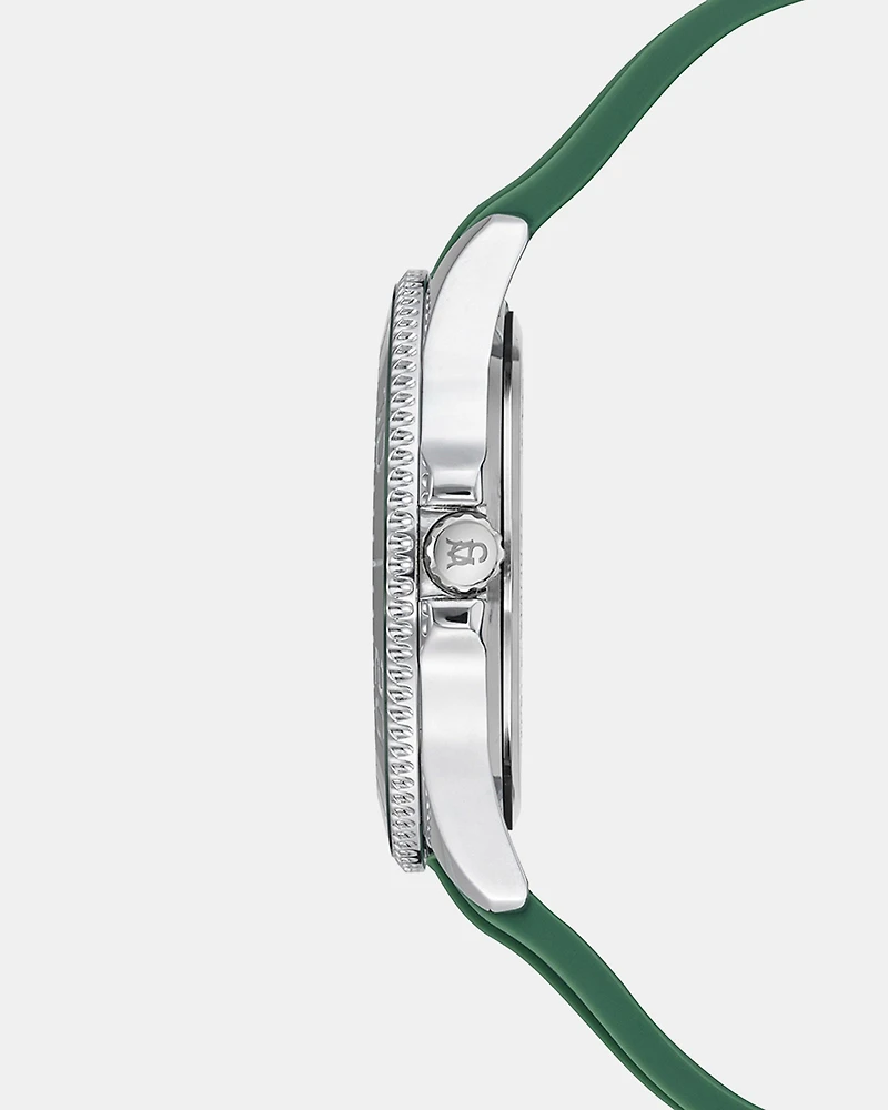 RUBBERIZED ENAMEL CASE WATCH GREEN MULTI