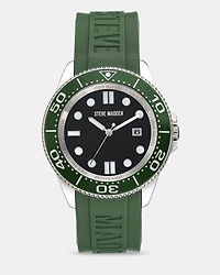 RUBBERIZED ENAMEL CASE WATCH GREEN MULTI