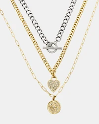 CHARM MULTI STRAND NECKLACE GOLD MULTI