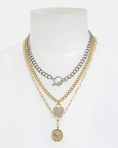 CHARM MULTI STRAND NECKLACE GOLD MULTI