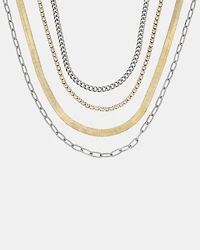 MULTI STRAND CHUNKY NECKLACE GOLD MULTI