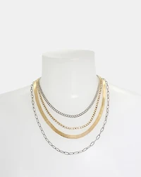 MULTI STRAND CHUNKY NECKLACE GOLD MULTI