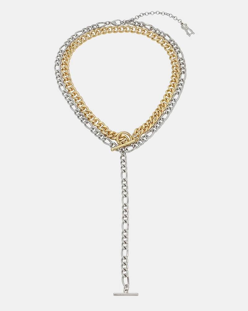 MULTI STRAND CHAIN NECKLACE GOLD MULTI