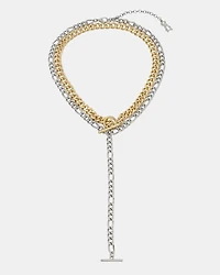 MULTI STRAND CHAIN NECKLACE GOLD MULTI