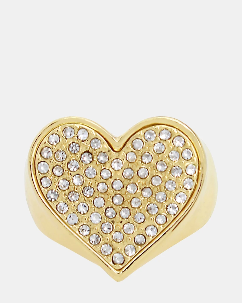 PAVE HEART RING GOLD