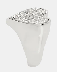 PAVE HEART RING SILVER