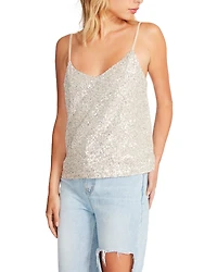 HIDE AND SEQUIN TOP SILVER
