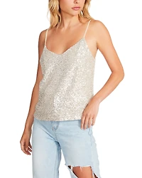 HIDE AND SEQUIN TOP SILVER