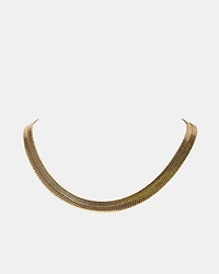 HERRINGBONE THICK CHAIN NECKLACE GOLD