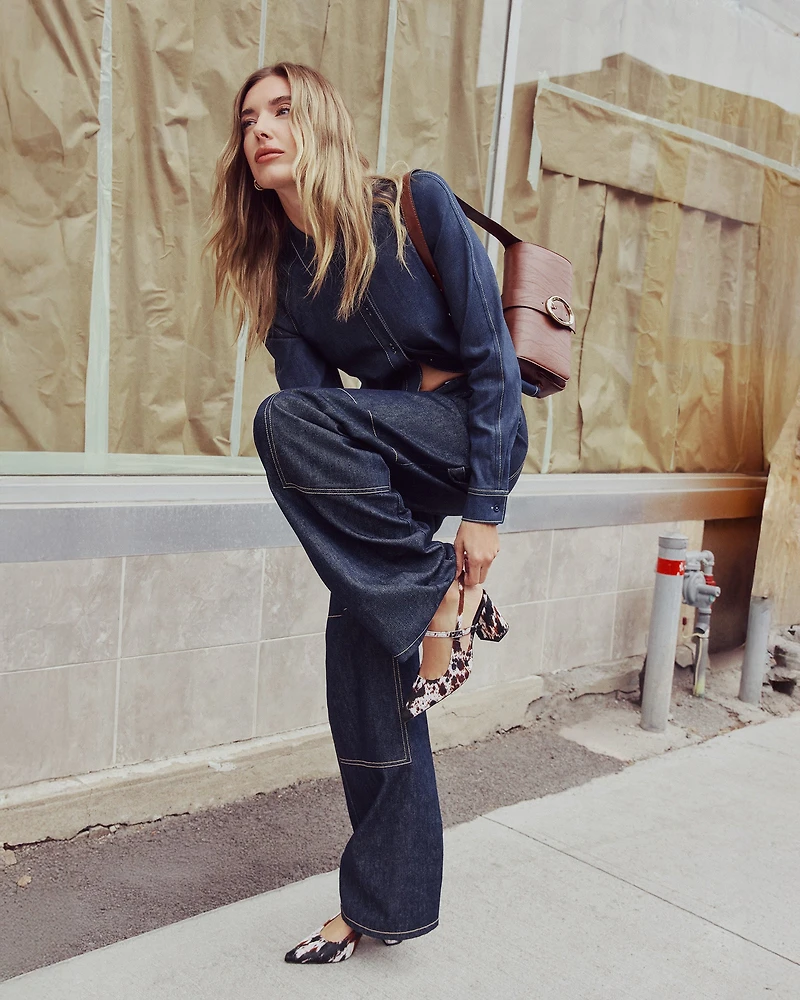 TESSIE TOP DARK BLUE DENIM