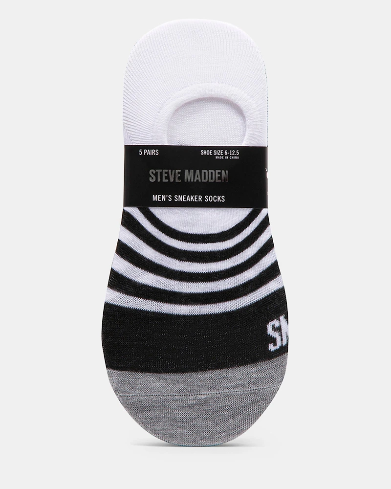 5PK MEN'S WHITE MULTI SNEAKER SOCKS