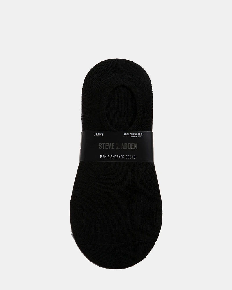 5PK MEN'S BLACK MULTI SNEAKER SOCKS