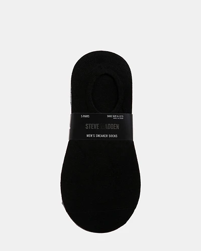 5PK MEN'S BLACK MULTI SNEAKER SOCKS
