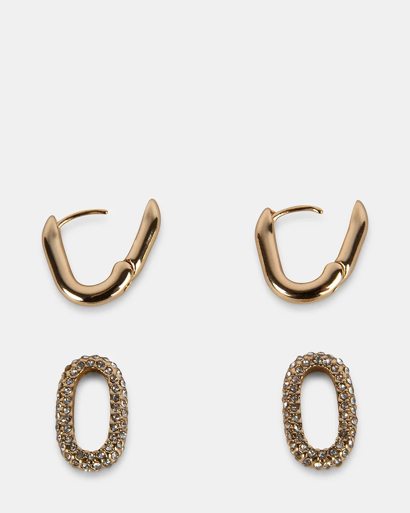 LINK PAVE EARRING GOLD