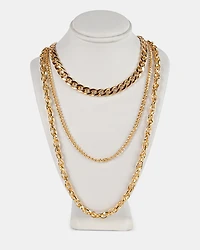 TRIPLE LAYER NECKLACE GOLD