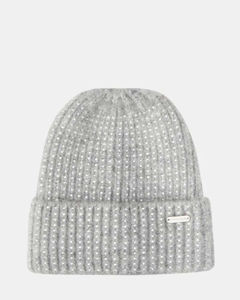 CRYSTAL WIDE CUFF BEANIE GREY