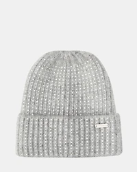 CRYSTAL WIDE CUFF BEANIE GREY
