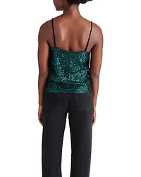 HIDE AND SEQUIN TOP TEAL