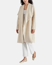 DRAPE FRONT SLUB KNIT JACKET IVORY