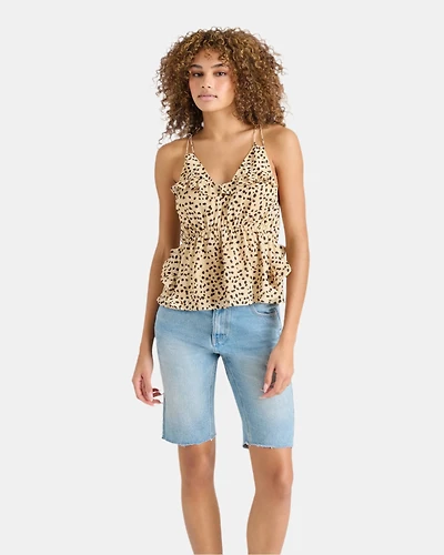 MINA TOP LEOPARD TAN MULTI