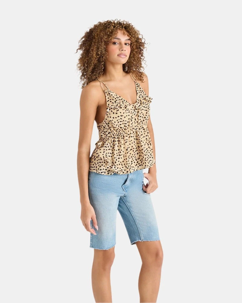 MINA TOP LEOPARD TAN MULTI