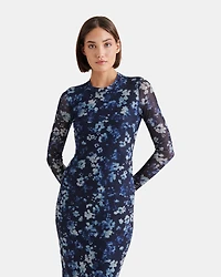 HAILEE DRESS FLORAL INDIGO