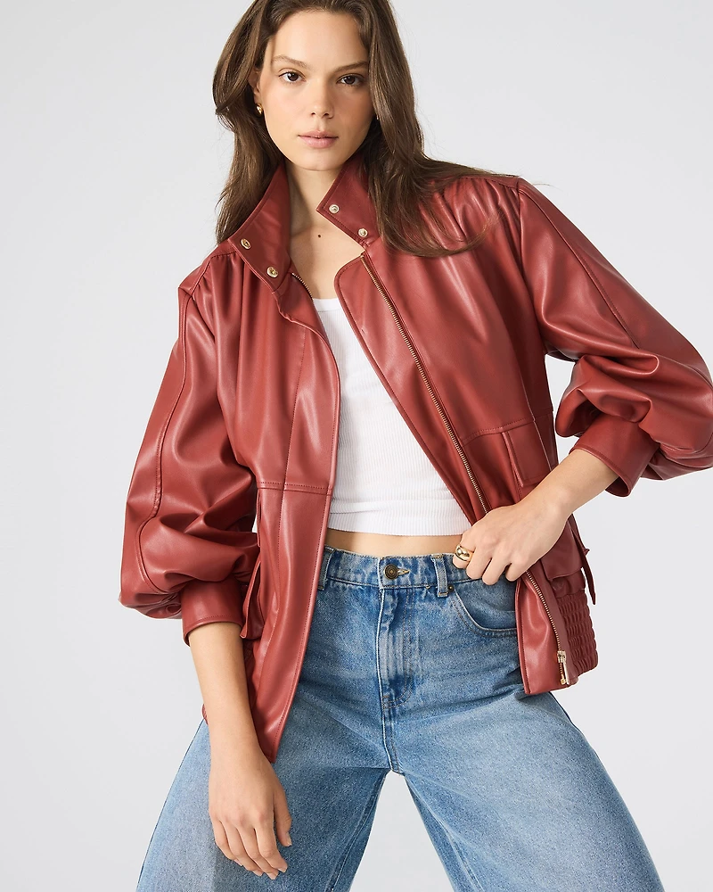 VEE JACKET DUSTY BRICK
