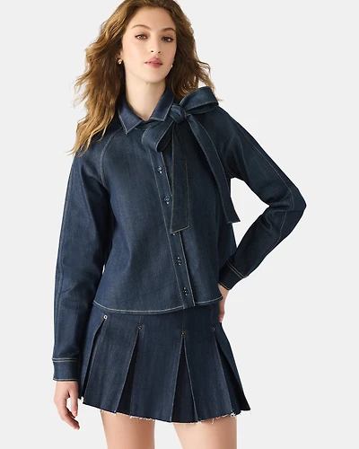 TESSIE TOP DARK BLUE DENIM