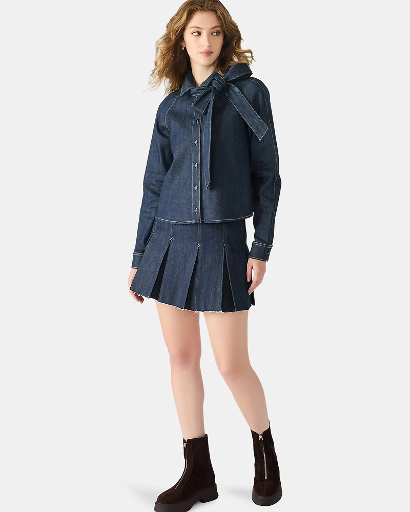 TESSIE TOP DARK BLUE DENIM