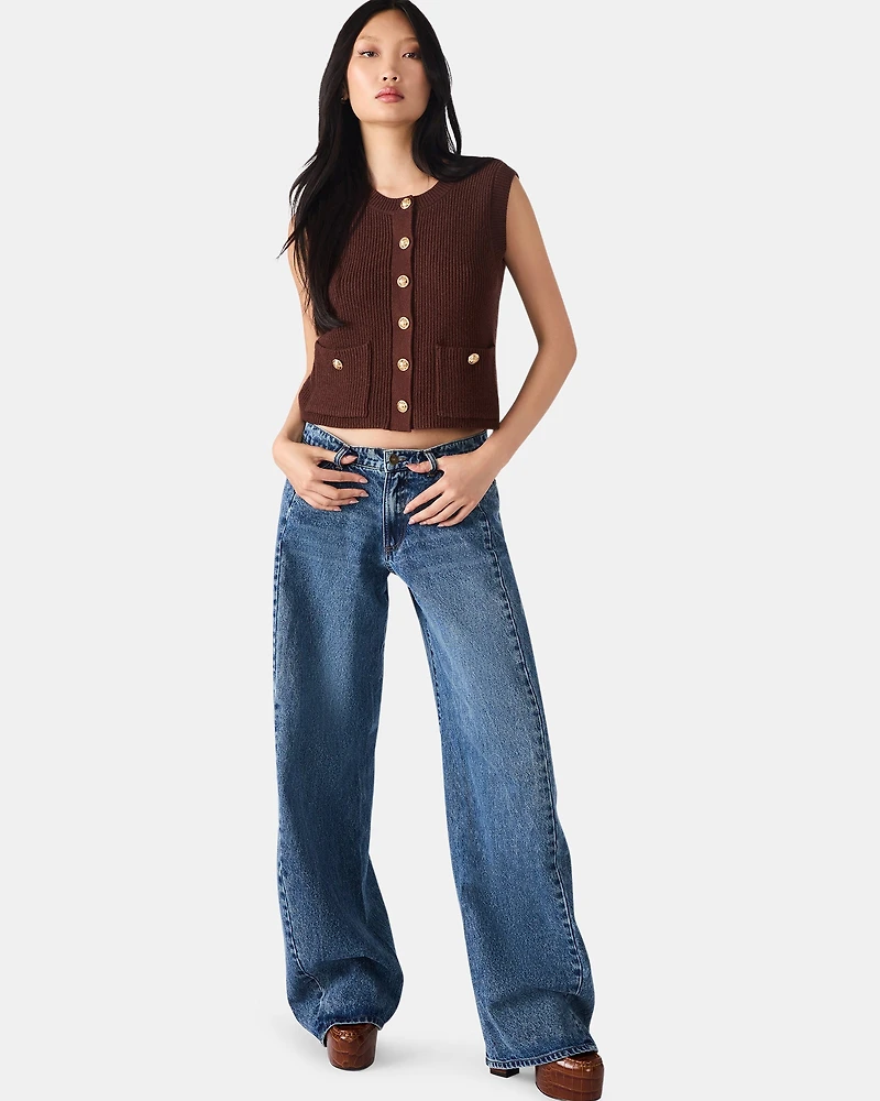 ALIYA SWEATER VEST BROWN