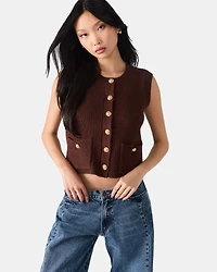 ALIYA SWEATER VEST BROWN