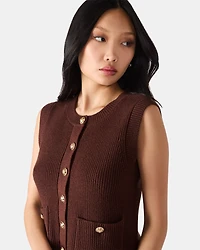 ALIYA SWEATER VEST BROWN
