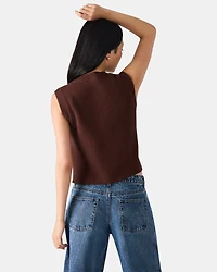 ALIYA SWEATER VEST BROWN