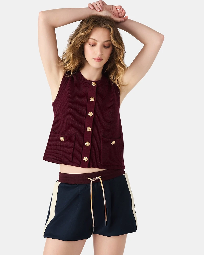 ALIYA SWEATER VEST WINE