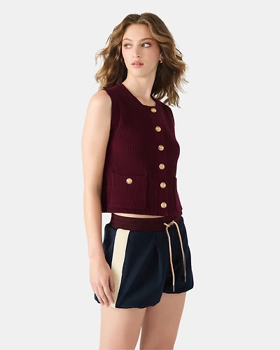 ALIYA SWEATER VEST WINE
