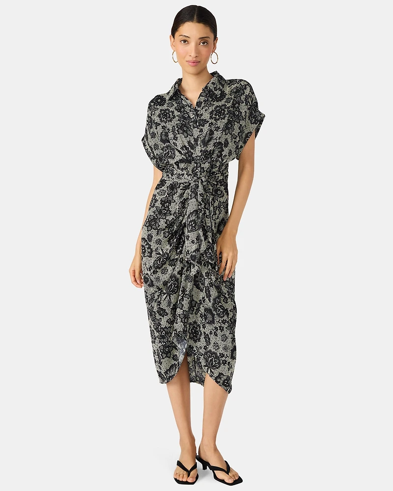 TORI DRESS GREY MULTI