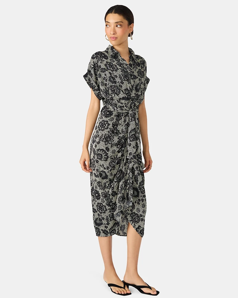 TORI DRESS GREY MULTI