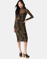 VIVIENNE DRESS BROWN EXOTIC