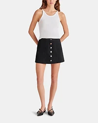 VEGAN SUEDE SEAMED SKIRT BLACK
