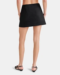 VEGAN SUEDE SEAMED SKIRT BLACK